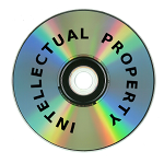 shiny compact disc with the words 'Intellectual Property'
