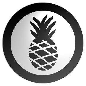Konomark emblem: a line-art pineapple in a circle